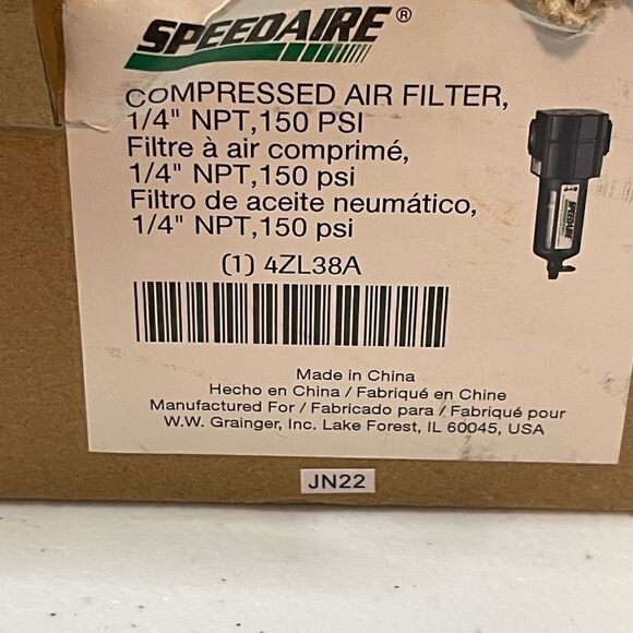 Speedaire Compressed Air Filter 4ZL38A - Picture 3 of 4